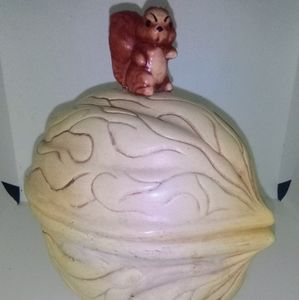 Vintage Squirrel on a Nut Trinket Box-Candy Dish